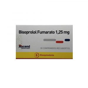 Bisoprolol Fumarato 1,25 mg x 30 Comprimidos Recubiertos