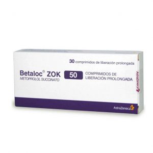 Betaloc Zok 50 mg x 30 comprimidos de liberación prolongada (Astrazeneca)