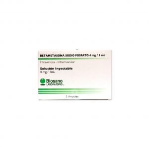 Betametasona Sodio Fosfato Solución Inyectable 4MG/1ML X 5 Ampollas