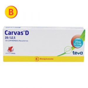 Carvas D  20 /12,5 Mg x 30 Comprimidos Recubiertos